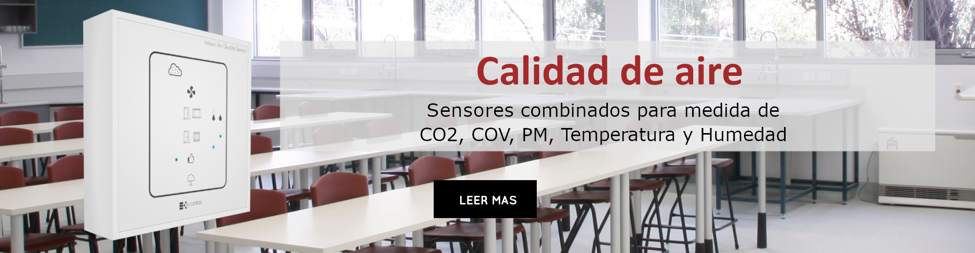 calidad de aire sensores combinados para medida de  CO2, COV, PM, Temperatura y Humedad en edificios